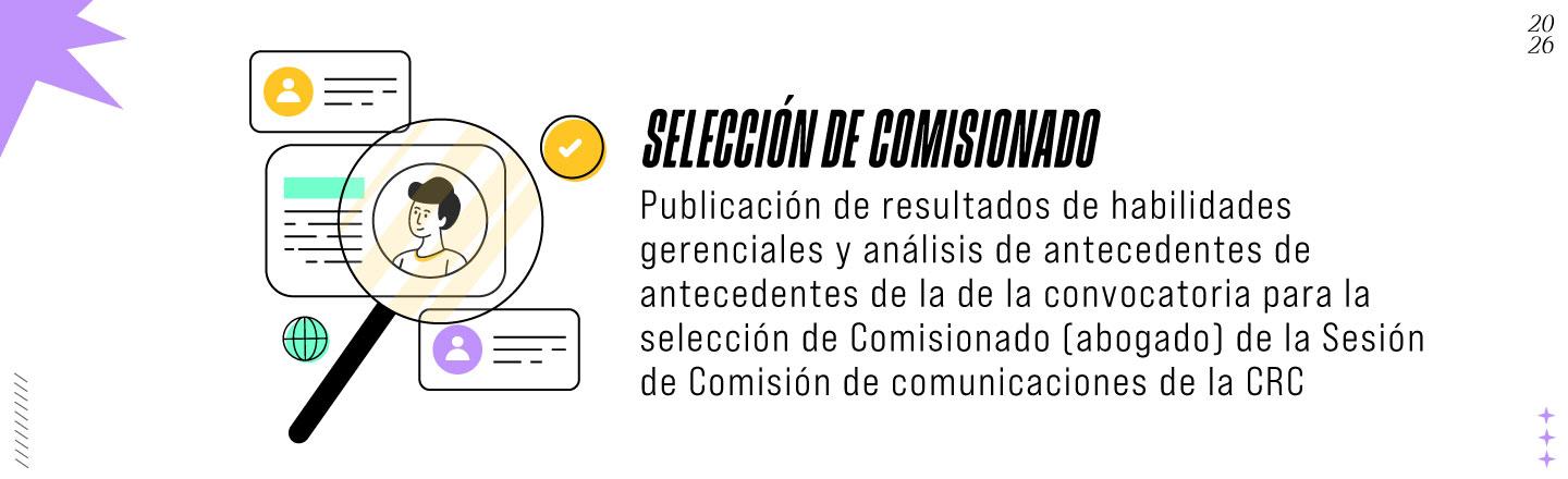 Resultados pruebas de habilidades gerenciales y análisis de antecedentes convocatoria al Concurso de Comisionado (abogado)
