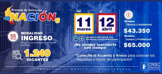 CNSC proceso de selección Nación 6